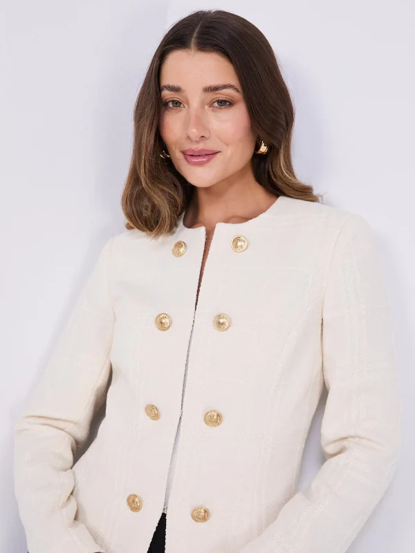 Boucle Blazer With Gold Buttons - Image 3