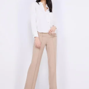 Wide-Leg Pintuck Front Pants