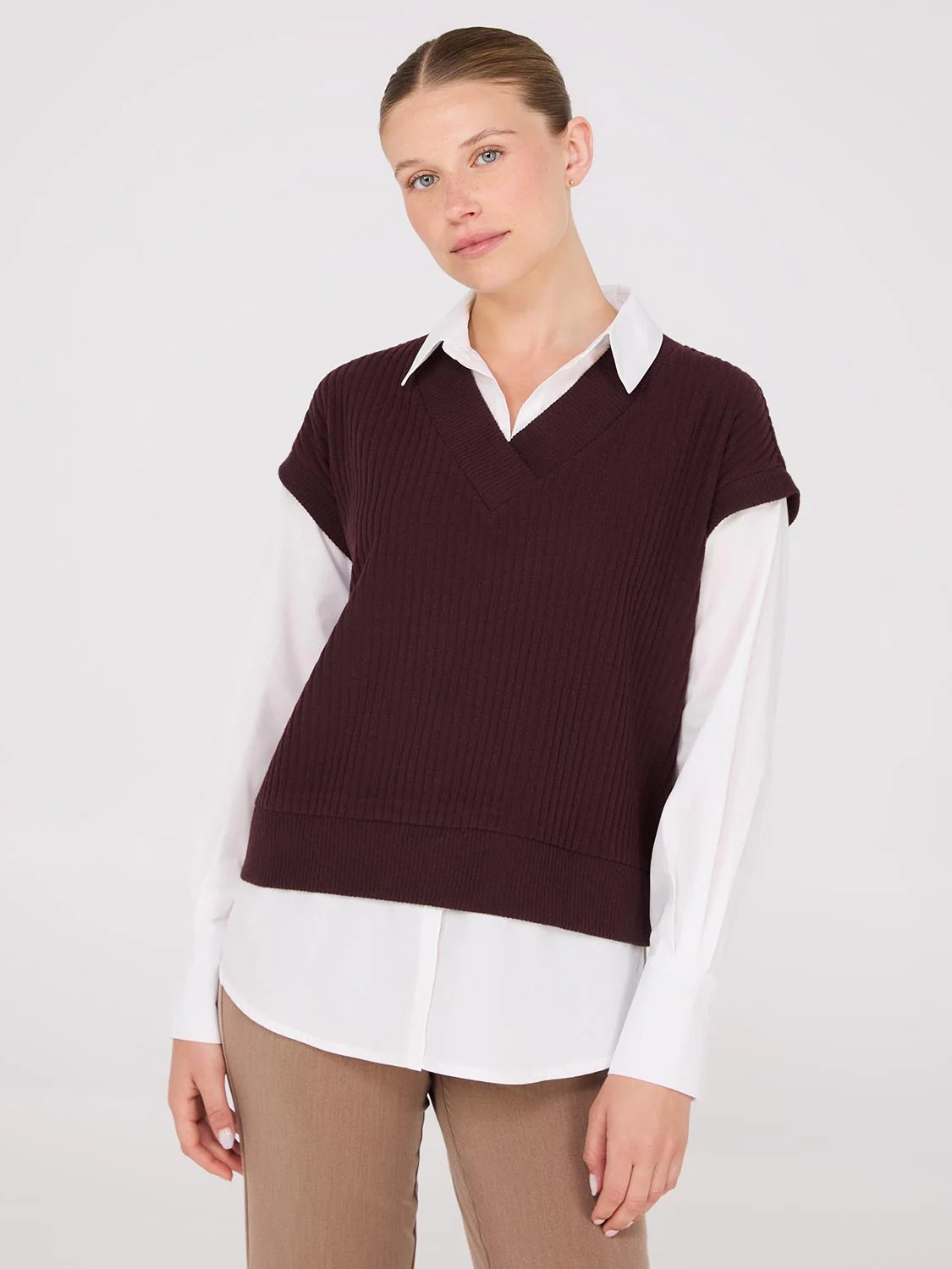 2-Fer Blouse With Short Sleeve Top - Image 5