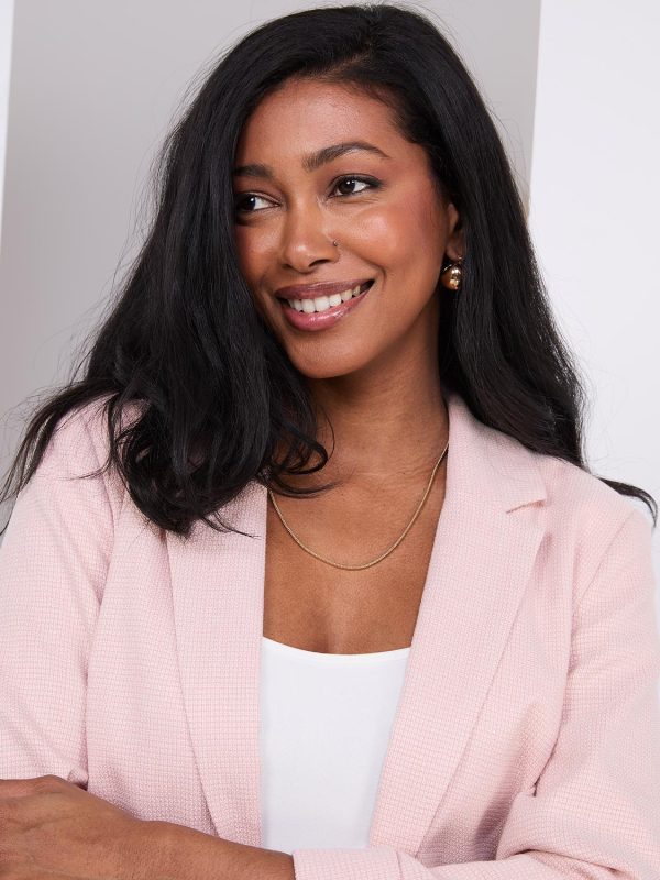 3/4 Sleeve Faux Double-Breasted Blazer - Image 2