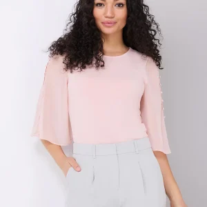 Chiffon Flutter Sleeve Top With Button Details