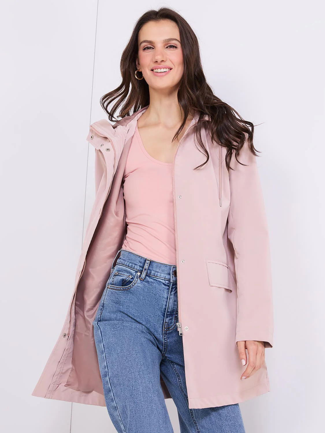 High Collar Hooded Rain Jacket - Image 9