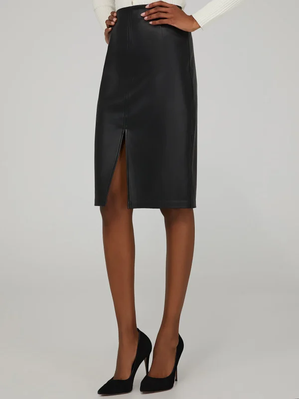 Faux-Leather Pencil Skirt - Image 2