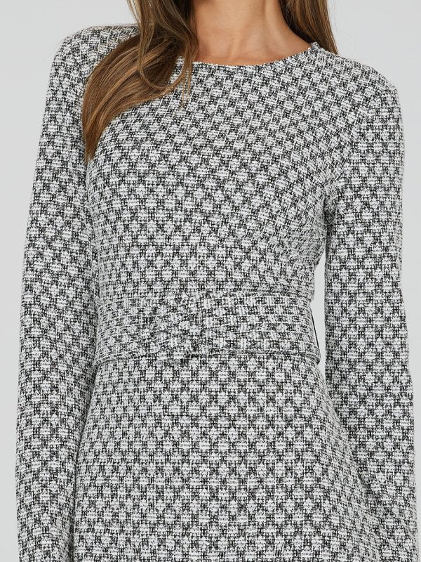 Belted A-Line Knee Length Dress - Image 5