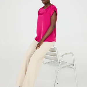 Satin Tulip Sleeve Blouse