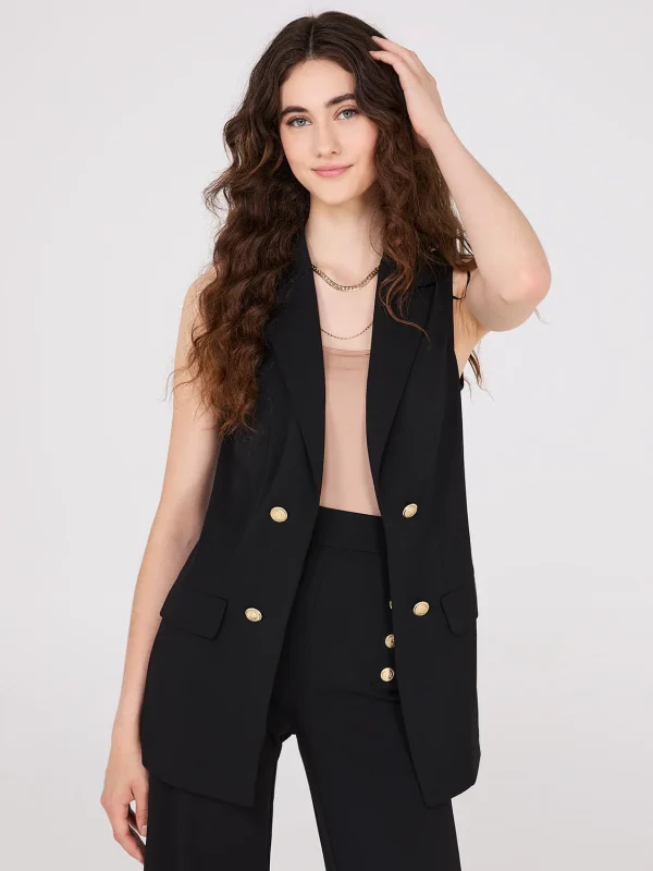 4-Button Sleeveless Open Blazer - Image 6