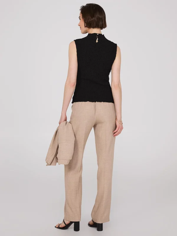 Sleeveless Textured Mock Neck Top - Image 12