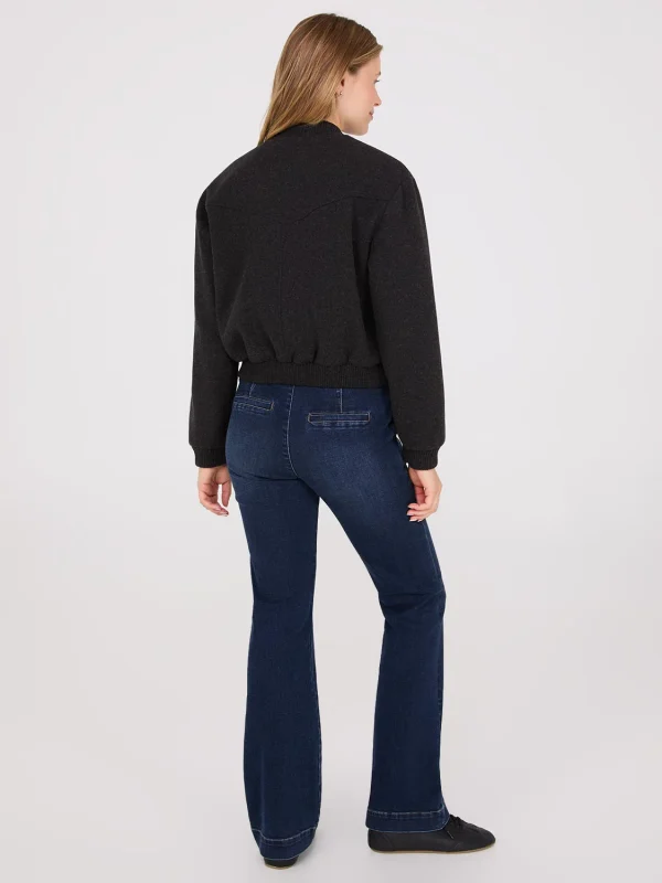 Button-Front Bomber Jacket - Image 5
