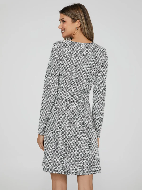 Belted A-Line Knee Length Dress - Image 4
