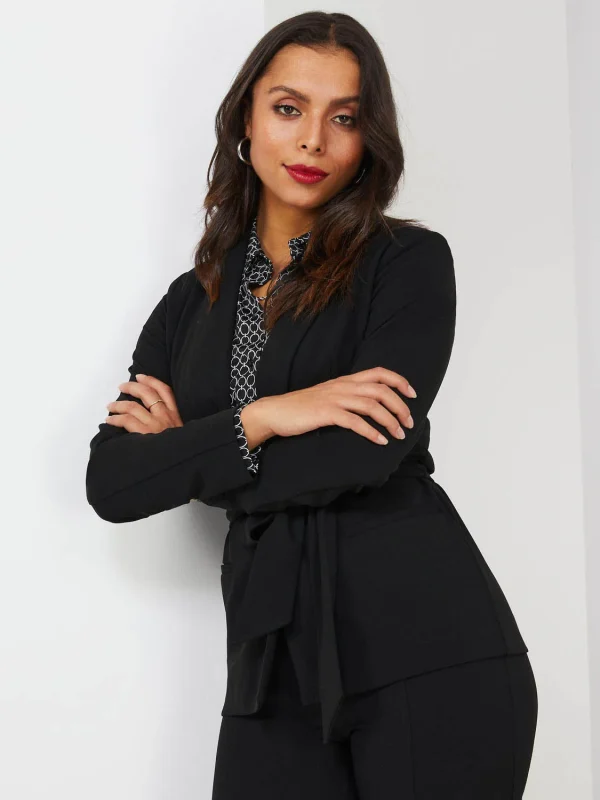 Sash Front Crepe Blazer - Image 3