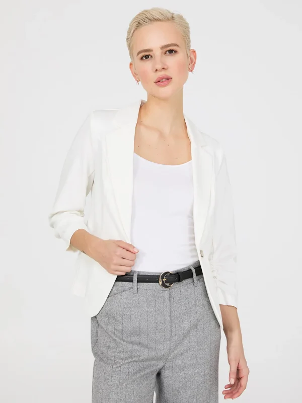 3/4 Ruched Sleeve Blazer - Image 10