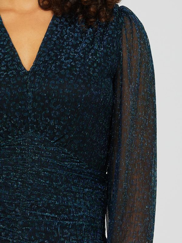 Long Balloon Sleeve Animal Print Top - Image 3