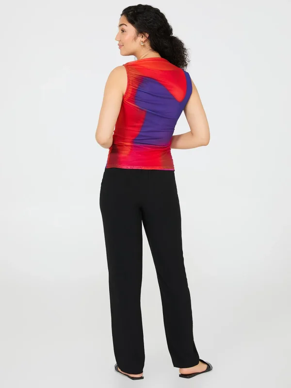 Colourwash Asymmetrical Neckline Mesh Top - Image 4