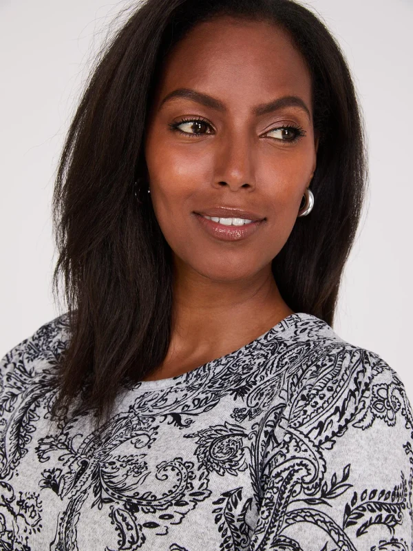 Paisley Print Balloon Sleeve Top - Image 3