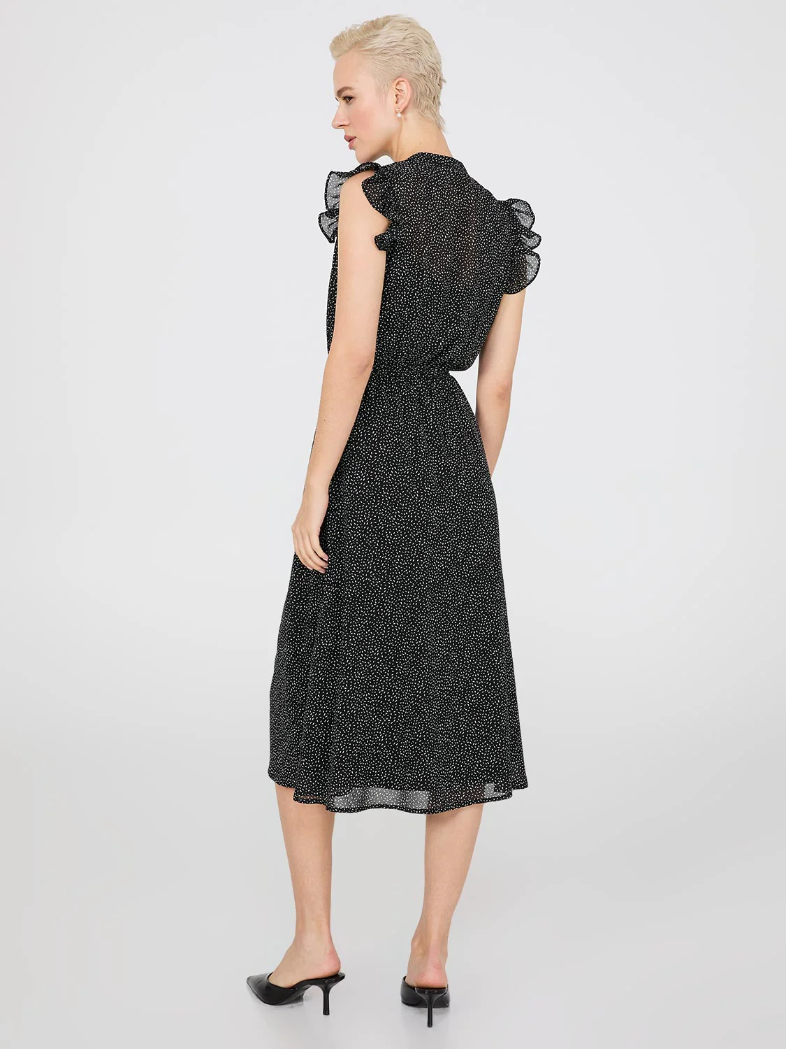 Sleeveless Printed Chiffon Midi Dress - Image 4