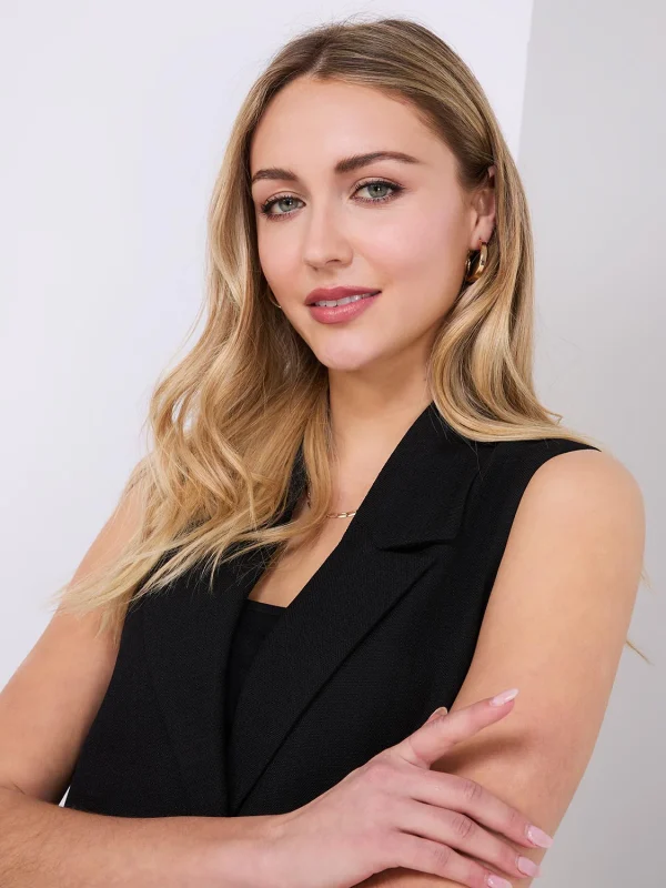 Sleeveless 2-Button Blazer - Image 3