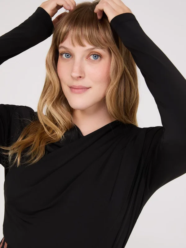 Ruched Drape Neck Top - Image 4