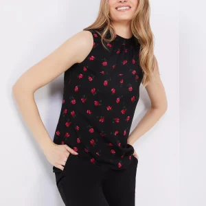 Printed Sleeveless Chiffon Blouse