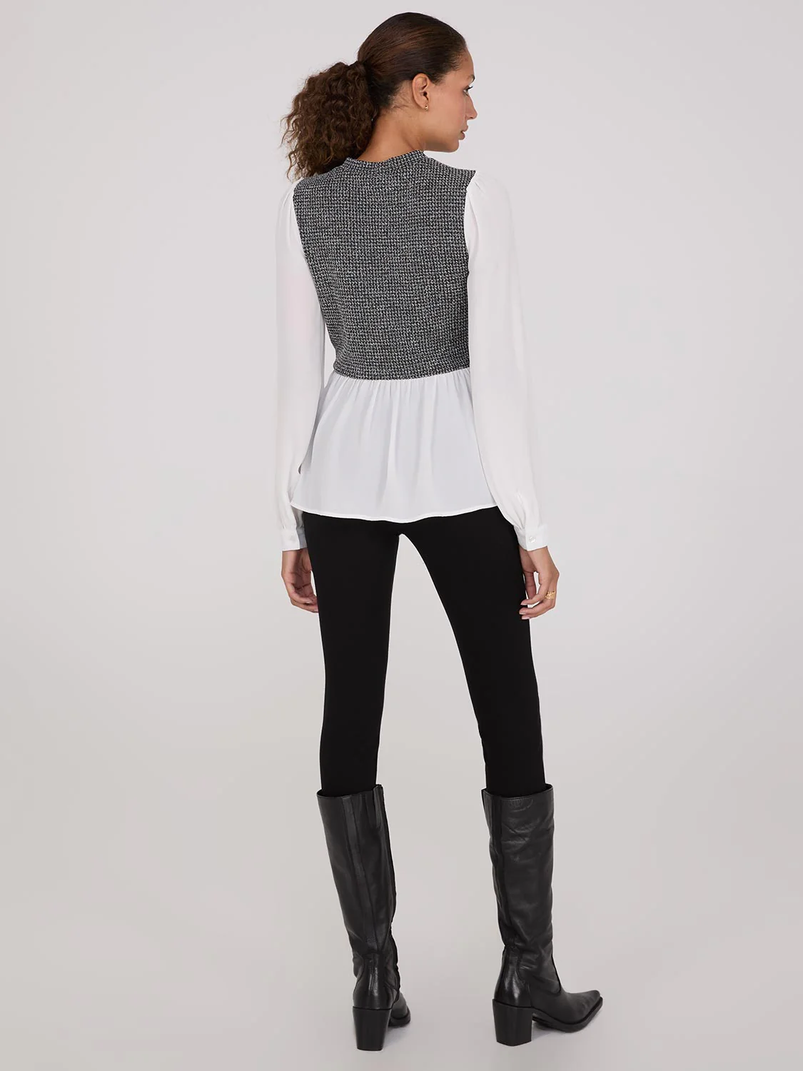 2-Fer Boucle Vest With Long Sleeve Top - Image 4