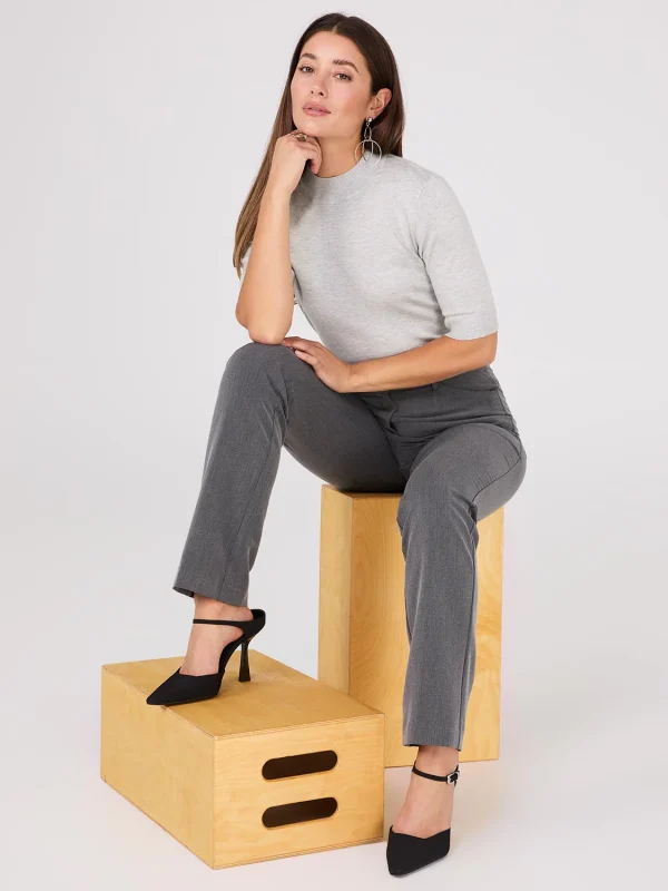 Mock Neck Elbow Sleeve Top - Image 6