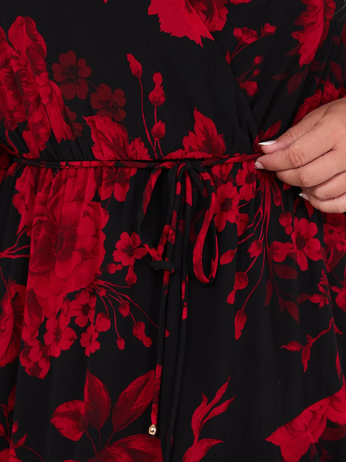 Chiffon Floral Print Ruffle Skirt Maxi Dress - Image 5