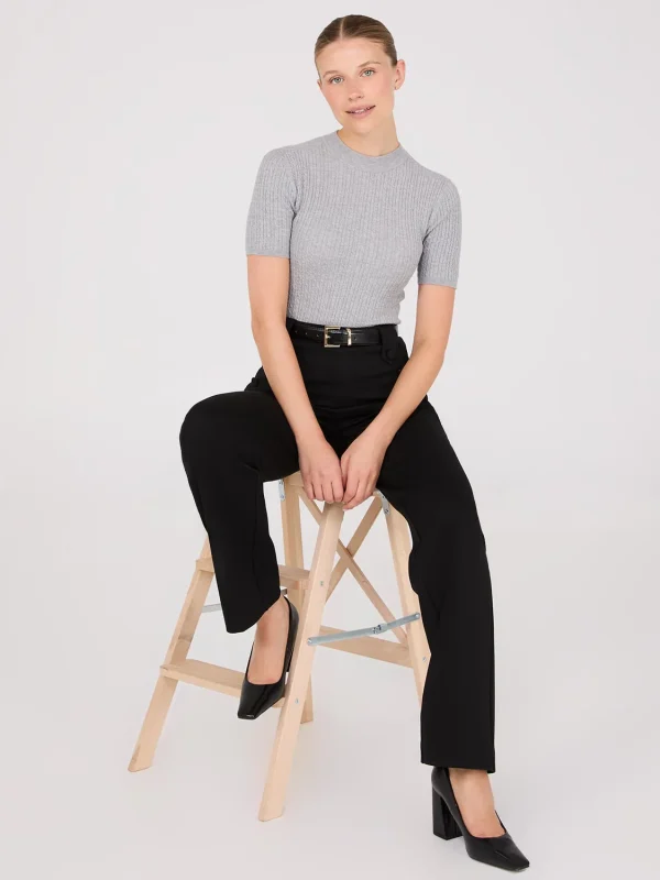 High-Rise Long Length Pants With Button Details - Image 5