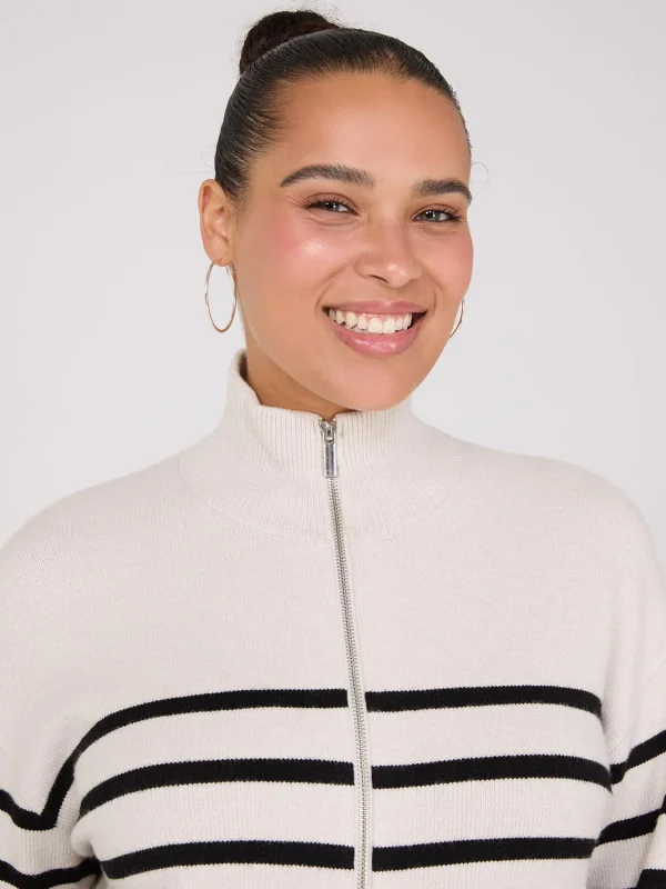 Striped Zip-Front Sweater - Image 4