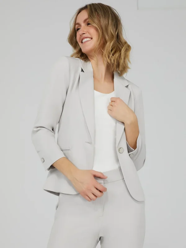 One-Button 3/4 Sleeve Blazer - Image 6