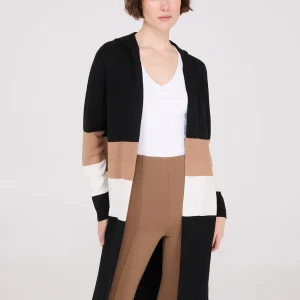 Ribbed Colour Block Open Duster
