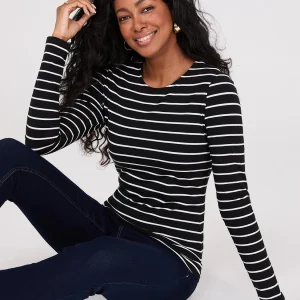 Striped Long Sleeve Round Neck Top