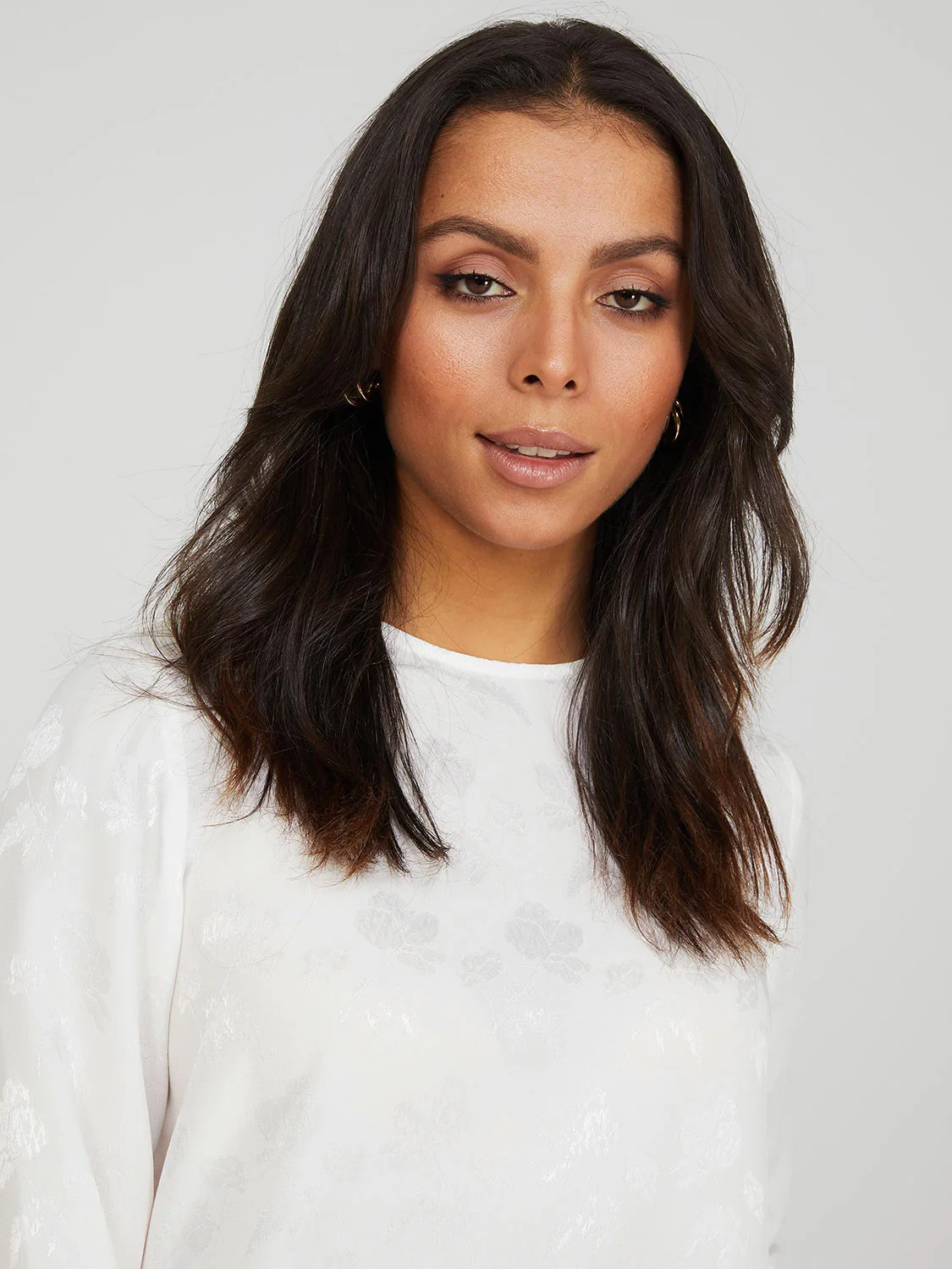 Jacquard Scoop Neck Blouse - Image 2