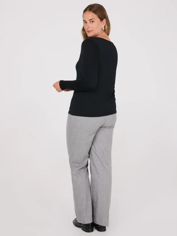Double Layer V-Neck Long Sleeve Top - Image 5