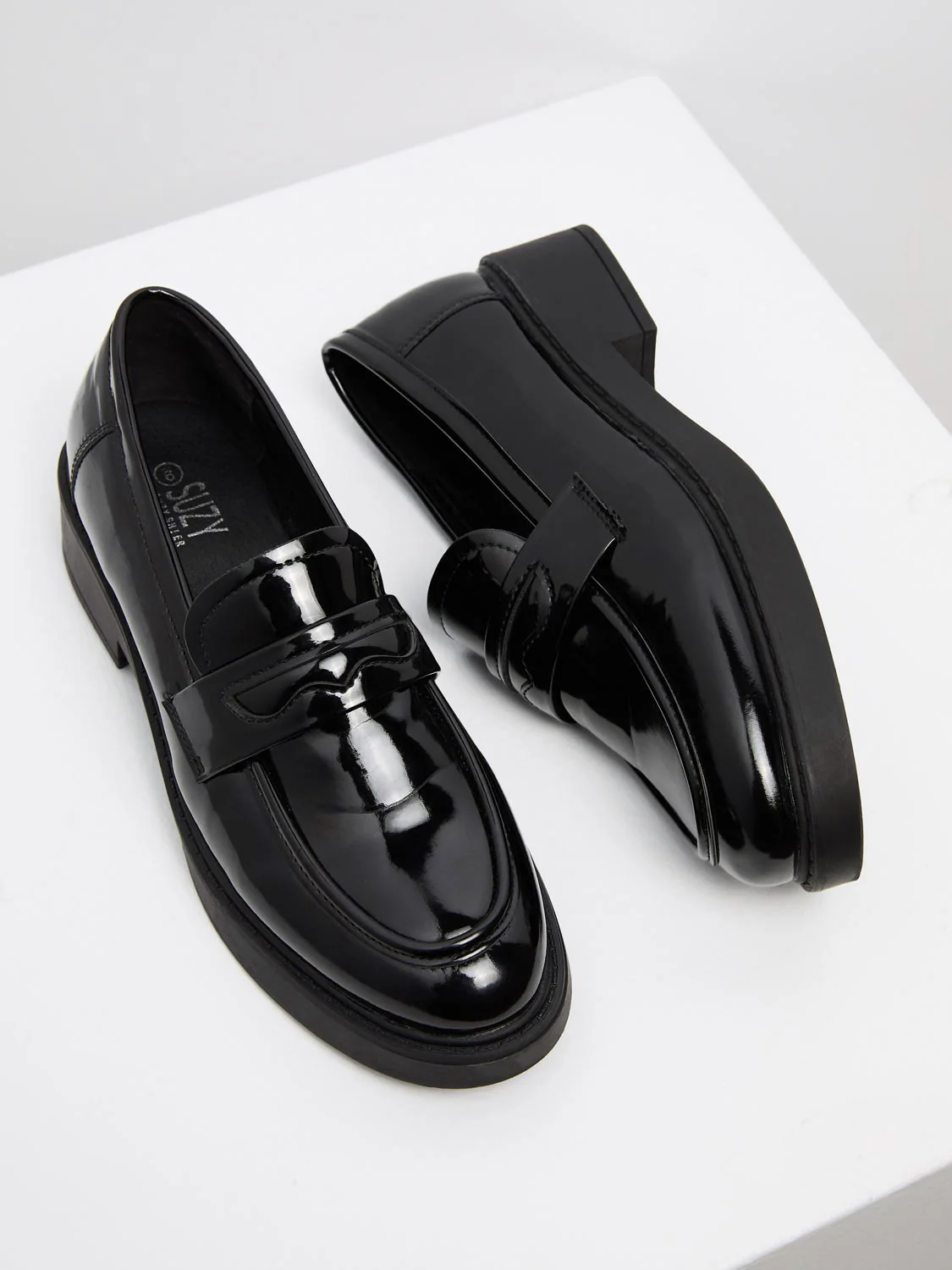 Faux Patent Leather Penny Loafers - Image 2