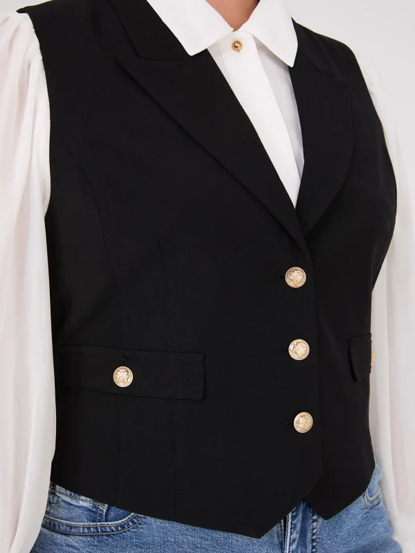 3-Button Notch Collar Vest - Image 3