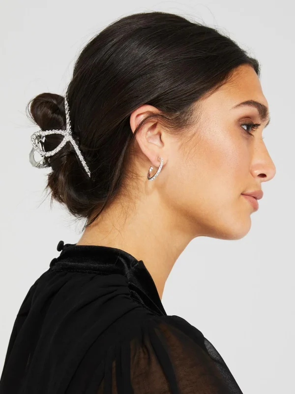 Rose Engraved Gold Claw Clip