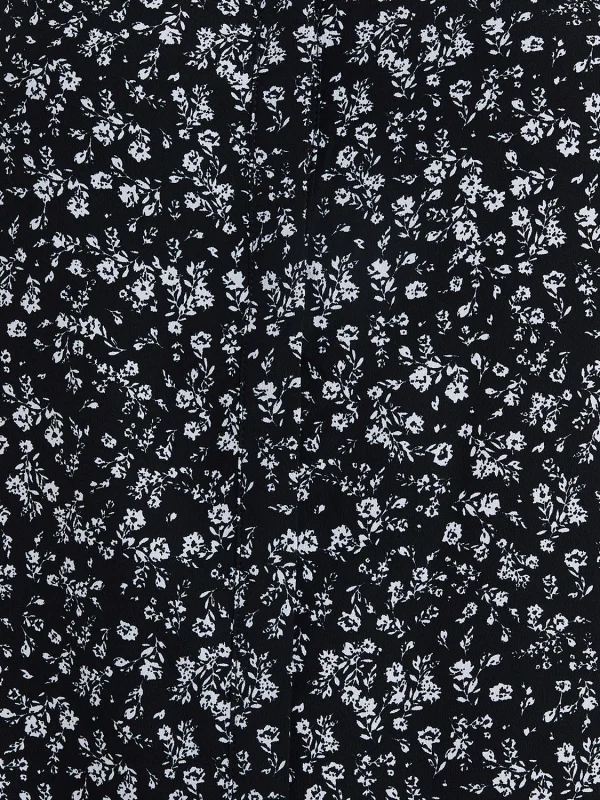 Floral Print Chiffon Split Neck Blouse - Image 6