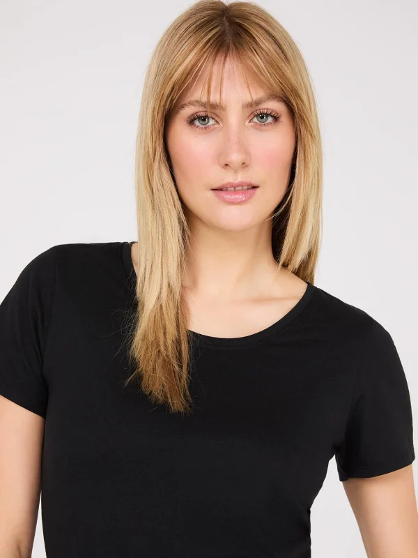 Scoop Neck Melange T-Shirt - Image 3