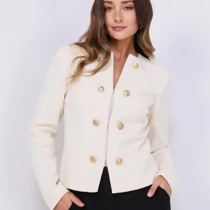 Boucle Blazer With Gold Buttons