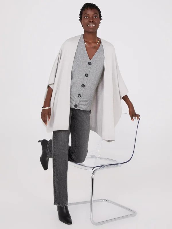 Dolman Sleeve Open Cape Sweater - Image 3