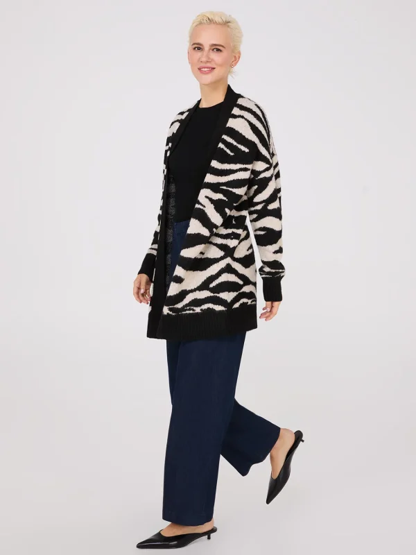 Zebra Print Drop Shoulder Duster - Image 3