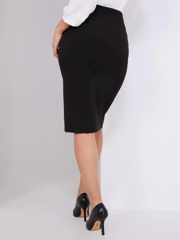 Front Slit Pencil Skirt With Button Detail - Image 4