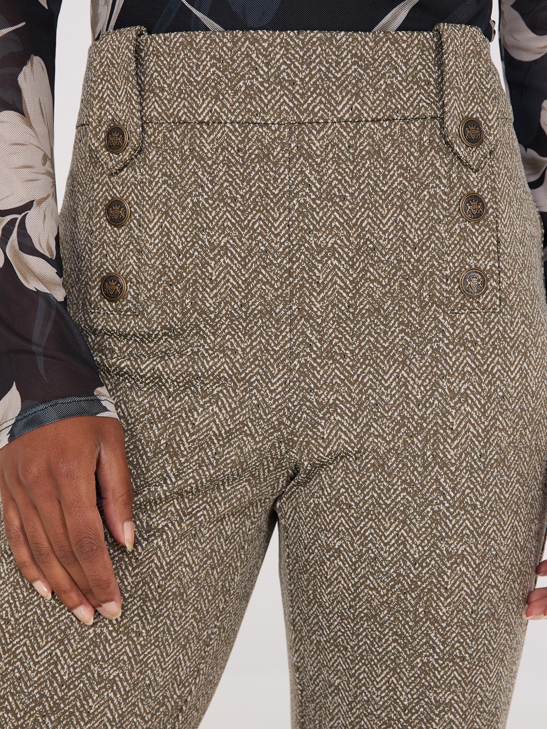 Herringbone Straight Leg Pants - Image 4