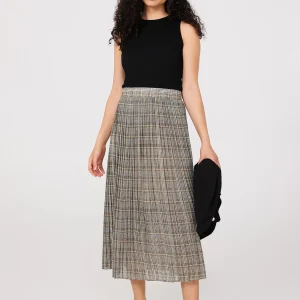 Plaid Pleated Chiffon Skirt
