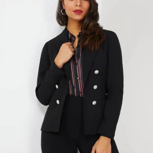Faux Double-Breasted Blazer