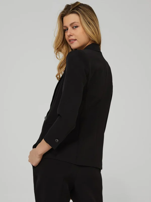 One-Button 3/4 Sleeve Blazer - Image 4