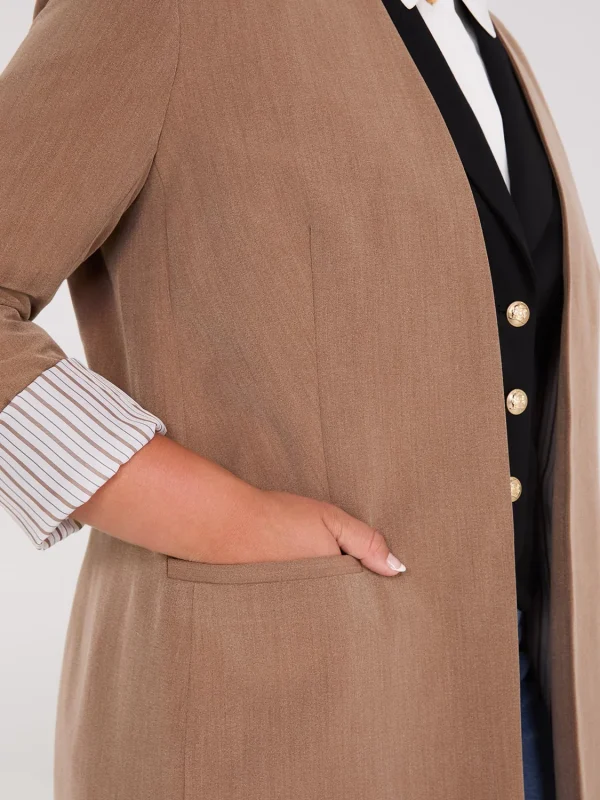 Collarless Open Blazer - Image 4