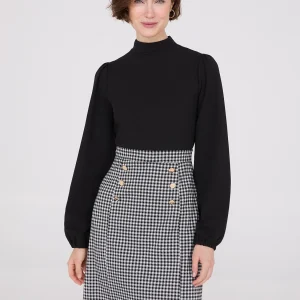 Long Sleeve 2-Fer Checkered Mini Dress