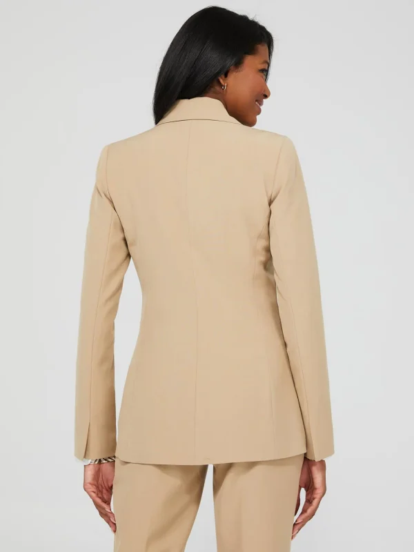 One-Button Long Sleeve Blazer With Pockets - Image 4