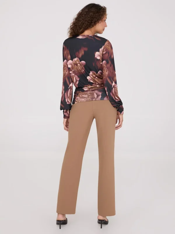 Printed Crossover Top With Ruched Details - Image 4