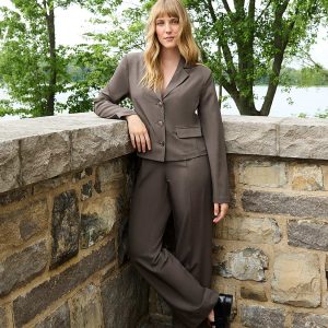 Pleated Wide-Leg Long Length Pants With Cuff
